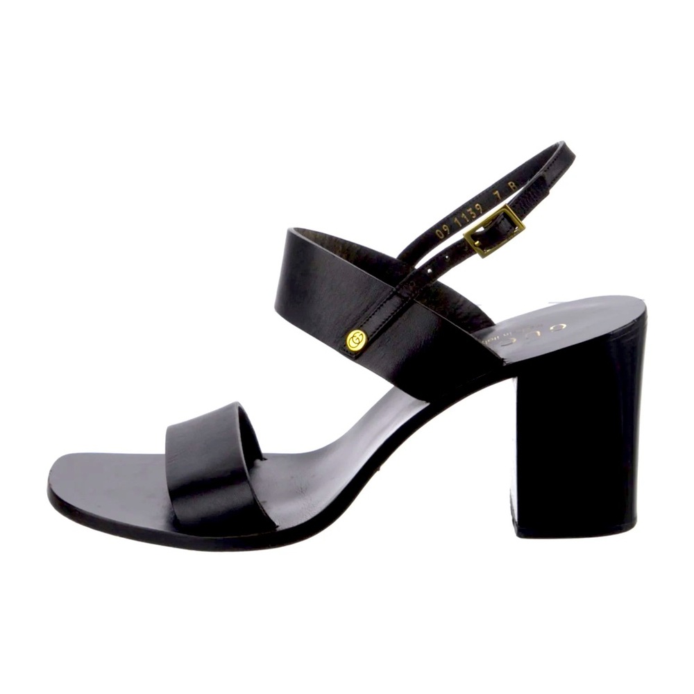 Gucci black leather sandals